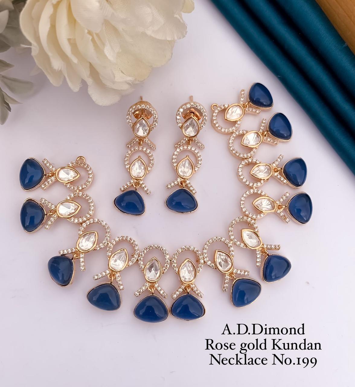 AD Diamond Kundan Necklace Wholesale Market In Surat With Price 