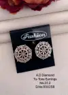 Ad Diamond Silver And Rose Gold Earrings 12 Wholesale Market In Surat