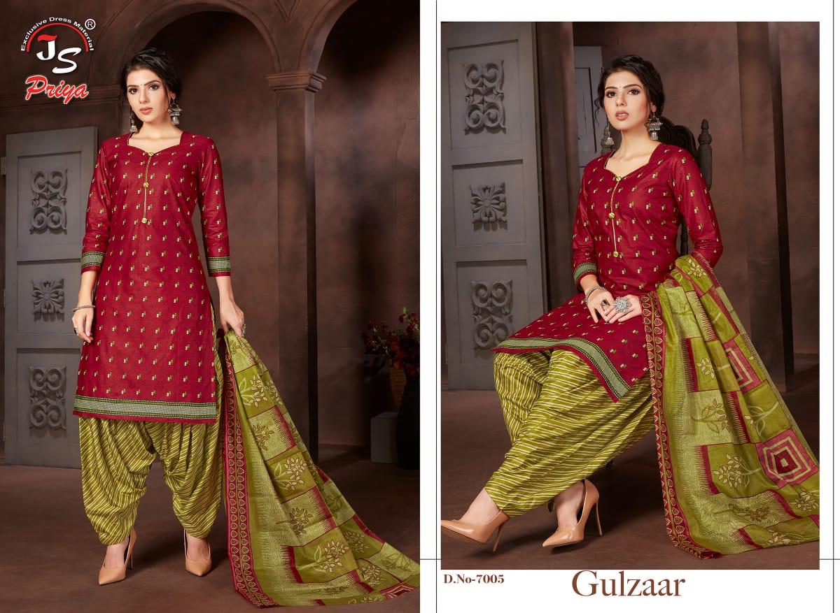Js Priya Gulzaar 7 Regular Wear Designer Printed Cotton Dress Material Collection
