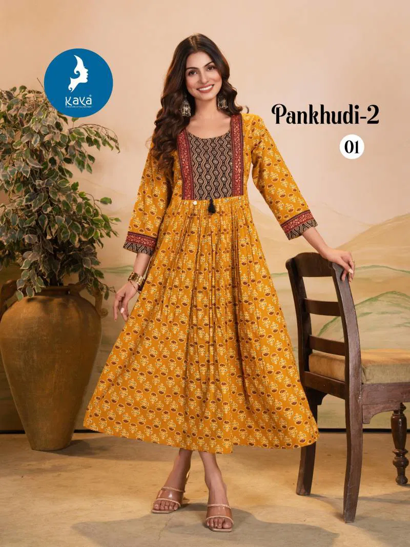 Pankhudi 2 By Kaya Printed Casual Wear Kurti Wholesale Market Surat