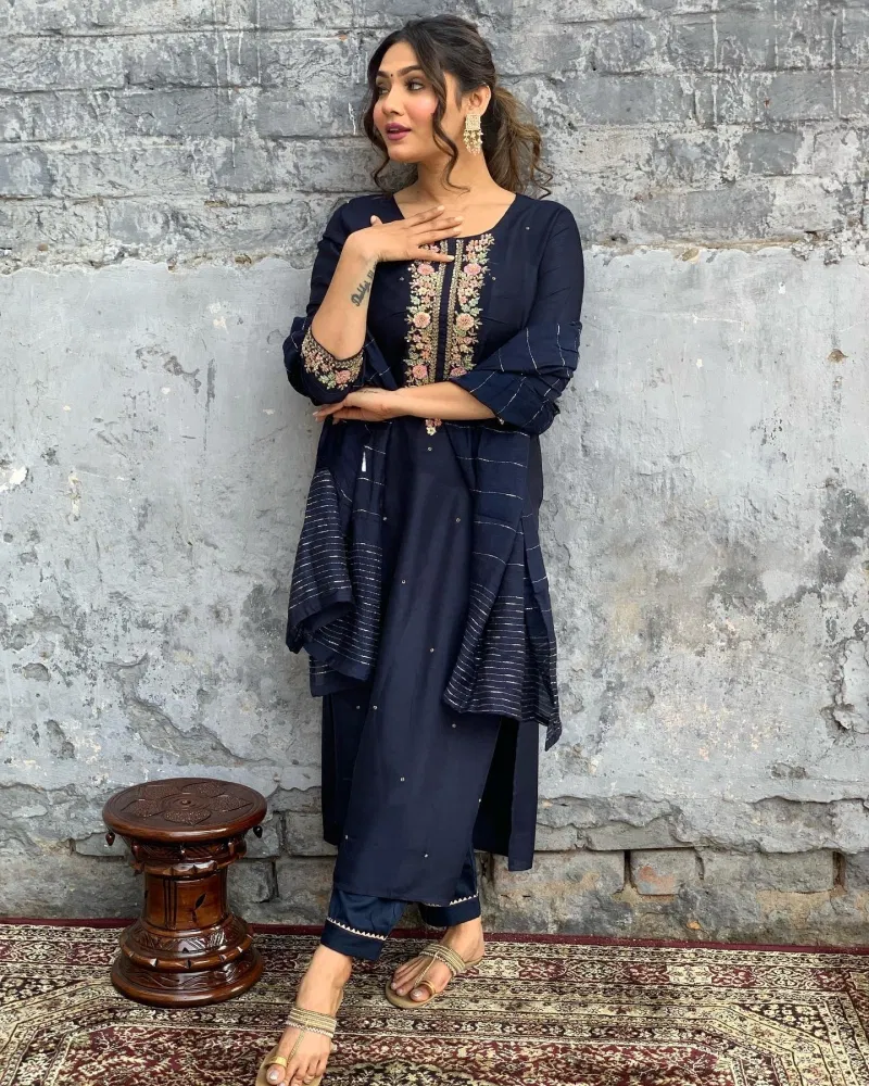 Dhujasmine 1 Viscose Chanderi Kurti Bottom With Dupatta Wholesale Market In Surat With Price