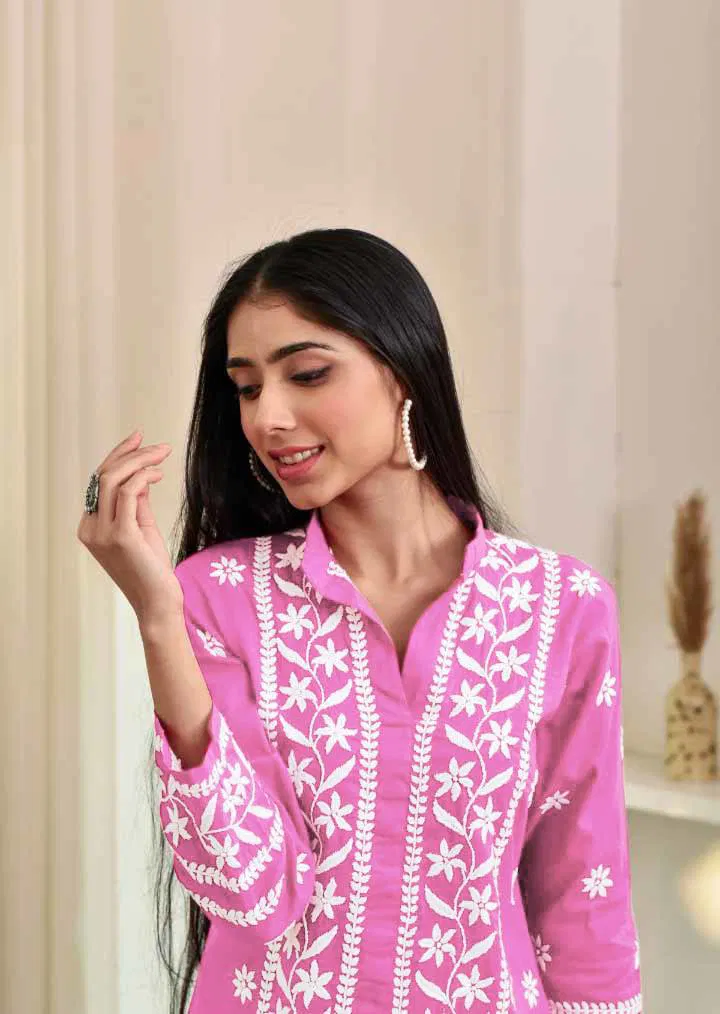 Taanvi 01 Rayon With Chikankari Embroidered Kurti Wholesale Online