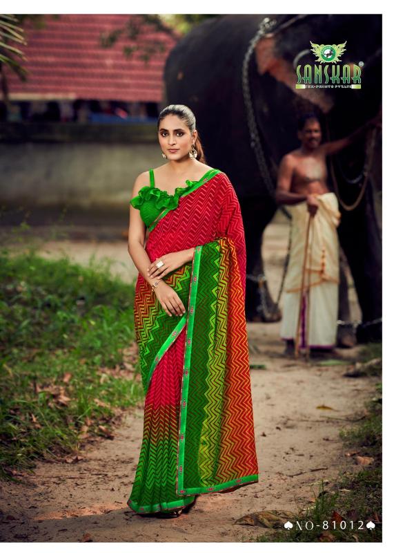 Autograph By Sanskar Printed Georgette Saree Best Wholesale Shop In Surat