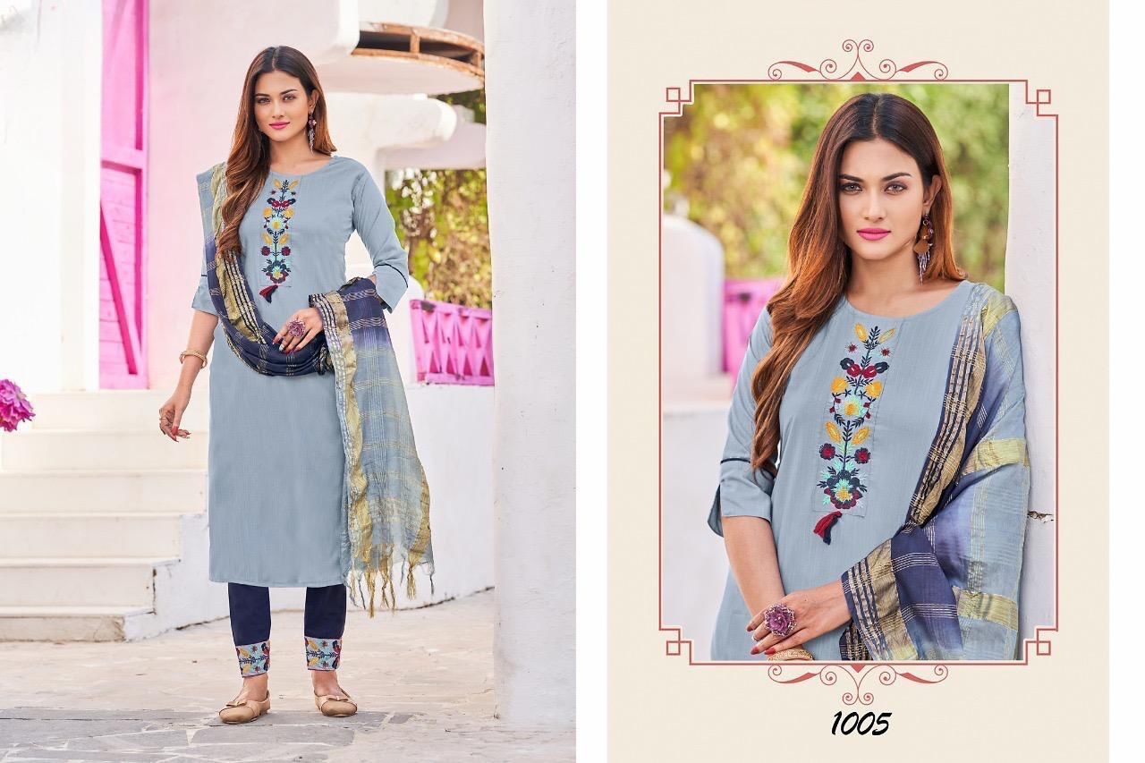 Kites Vol 3 1001 To 1008 Series Bulk Kurti With Bottom Dupatta Orders in India