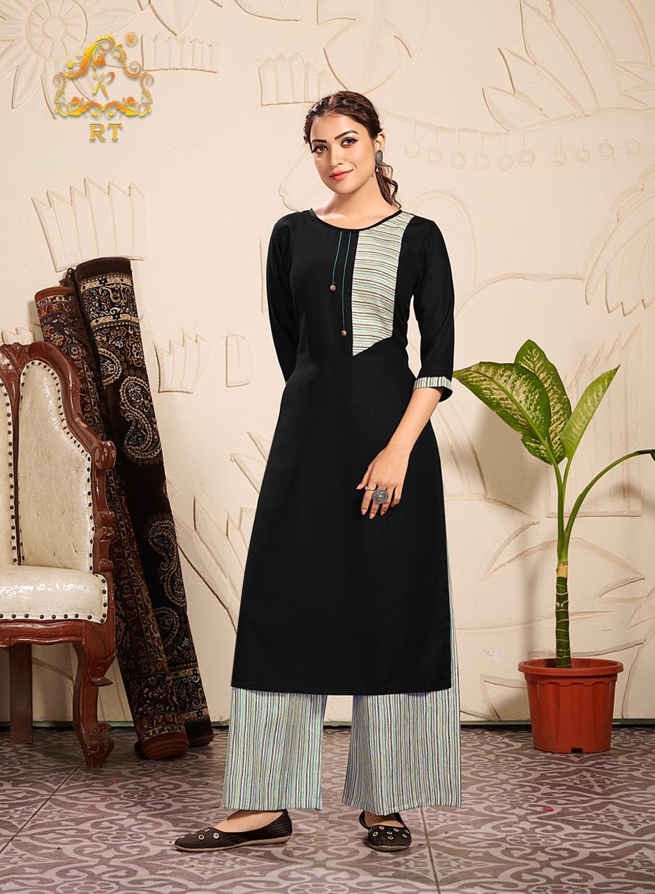 RT PALZZO QUEEN VOL-10 Latest fancy festive Wear Rayon Printed Heavy Kurti With plazzo Collection 