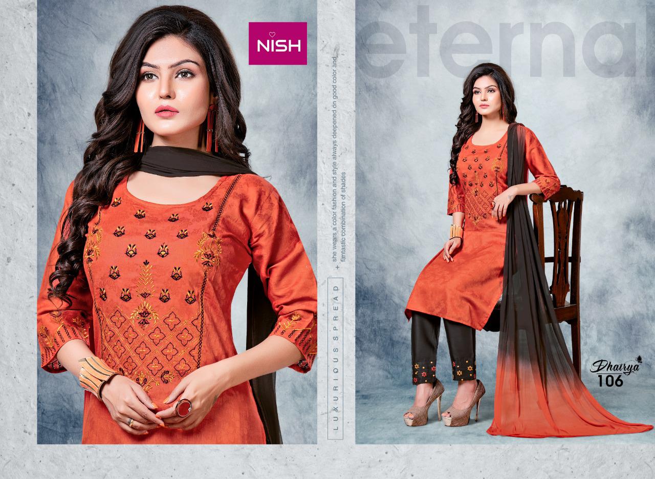 Nish Dhairya Ethnic Wear Cotton Designer Ready Made Collection

