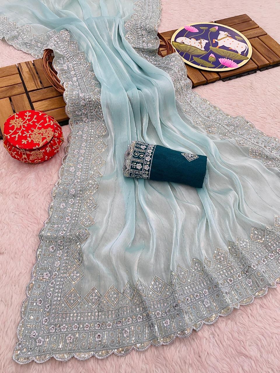 BT 1243 Colours Designer Zimmy Choo Silk Saree Exporters In India