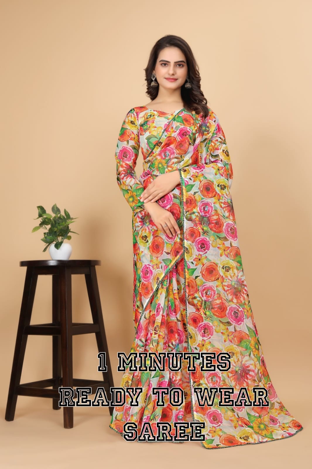 Radha By Tc Designer Organza Digital Print Ready To Wear Saree Catalog