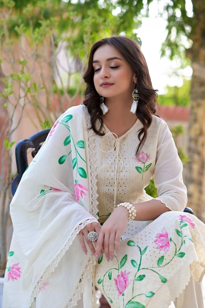 Virat Chicken Printed Kurti With Bottom Dupatta Catalog