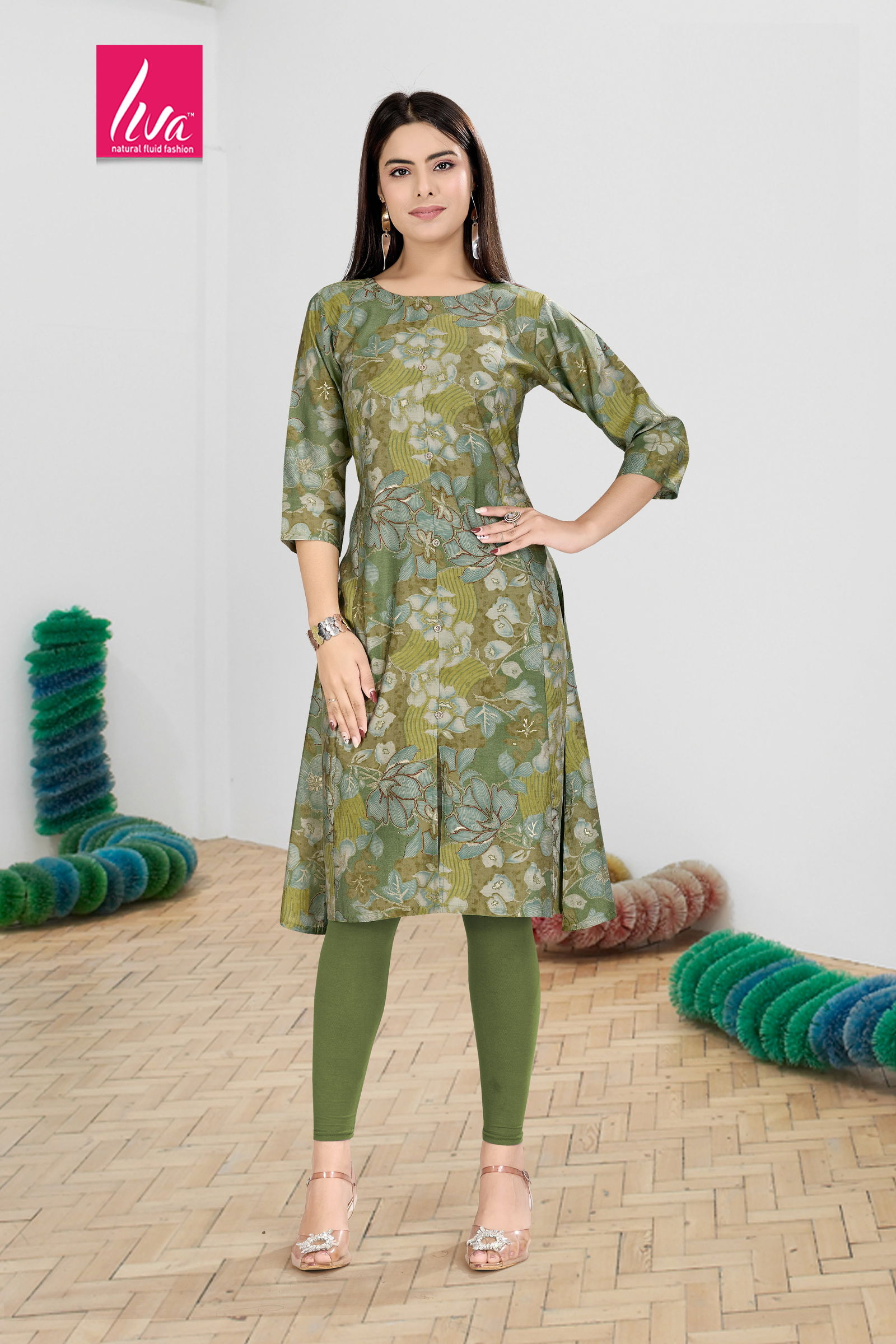 Princess Stylish Chanderi Foil Printed Kurti Wholesale Price In Surat