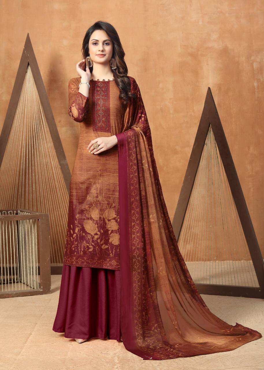 Anita Kesariya Noor Latest fancy Regular Wear Pure Cambric Digital Printed Designer Dress Material Collection