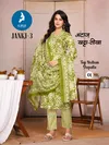 Janki 3 By Kaya Cotton Printed Kurti With Bottom Dupatta Exporters In India