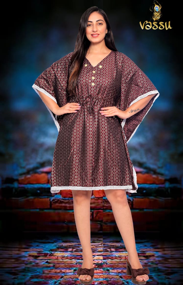 Vassu Turky Heavy Muslin Print Ethnic Wear Kaftan Kurti Collection