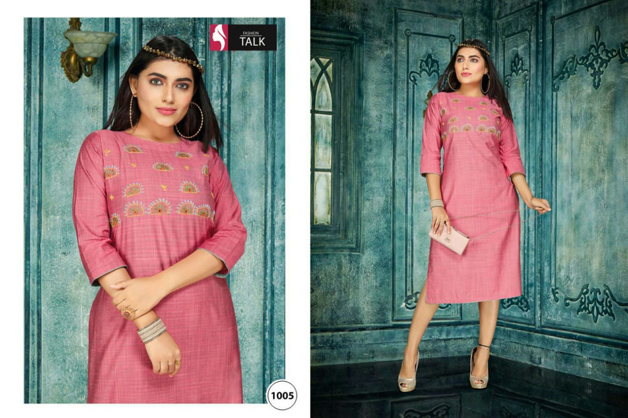 Ft Rolex Latest Fancy Designer Embroidery Work Silk Designer Kurtis Collection
