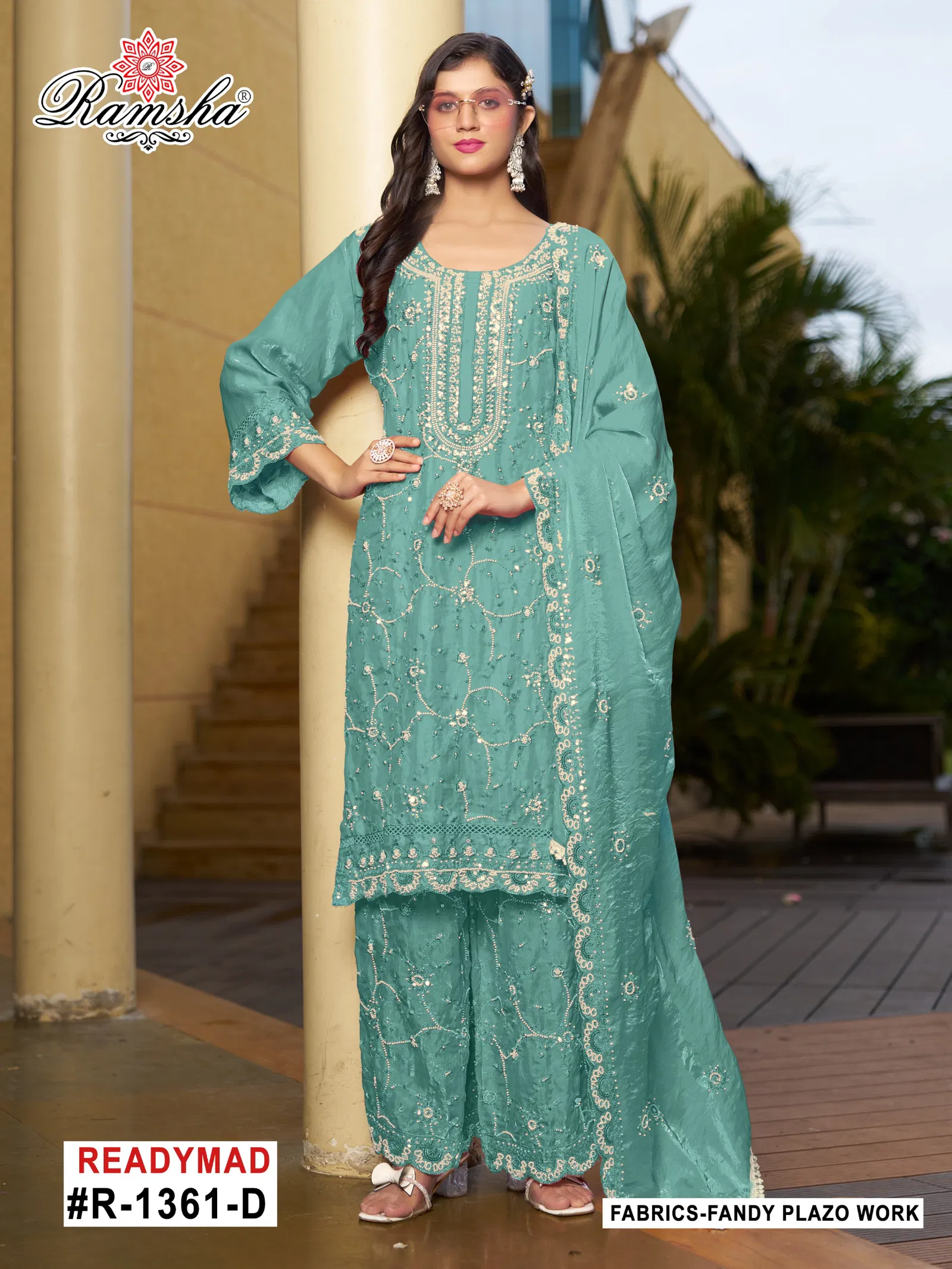 R 1361 Nx By Ramsha Fandy Pakistani Readymade Suits Suppliers In India