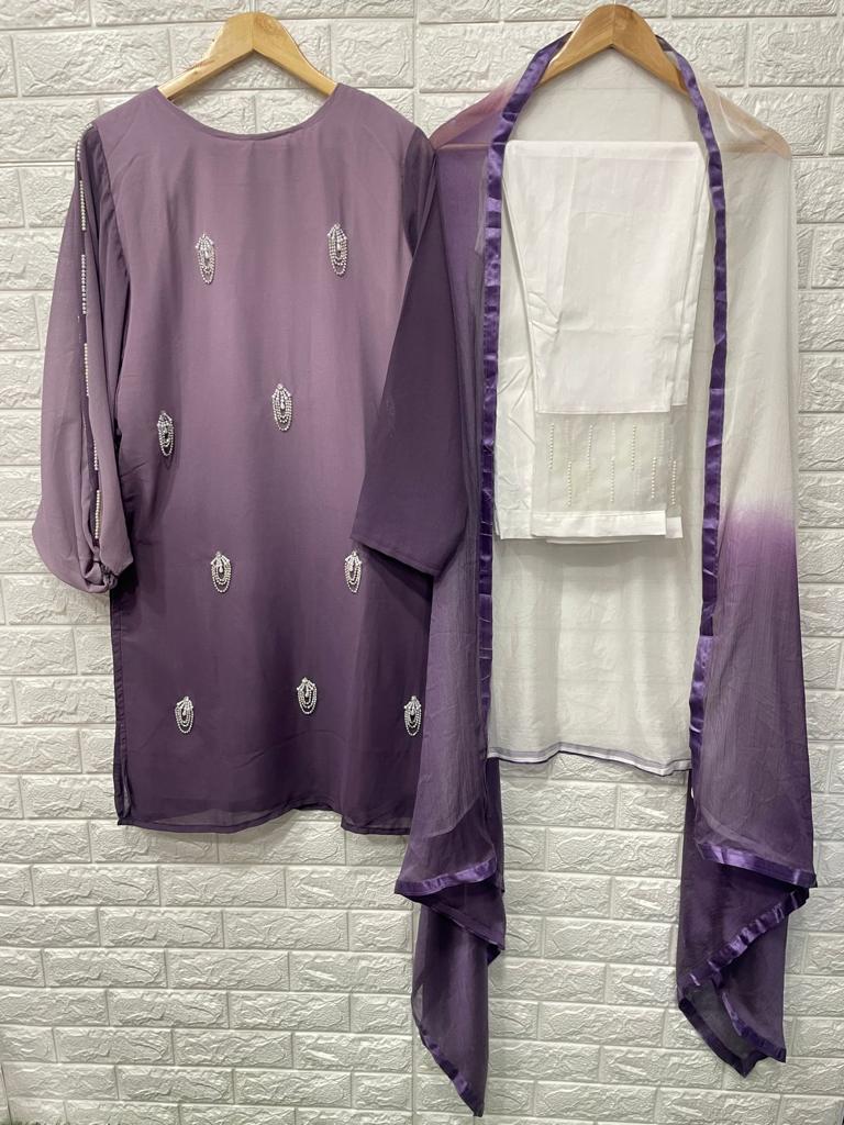 Naimat Fashion Studio 1027 Fancy Party Wear Georgette Top With Bottom And Dupatta Ready Made Collection