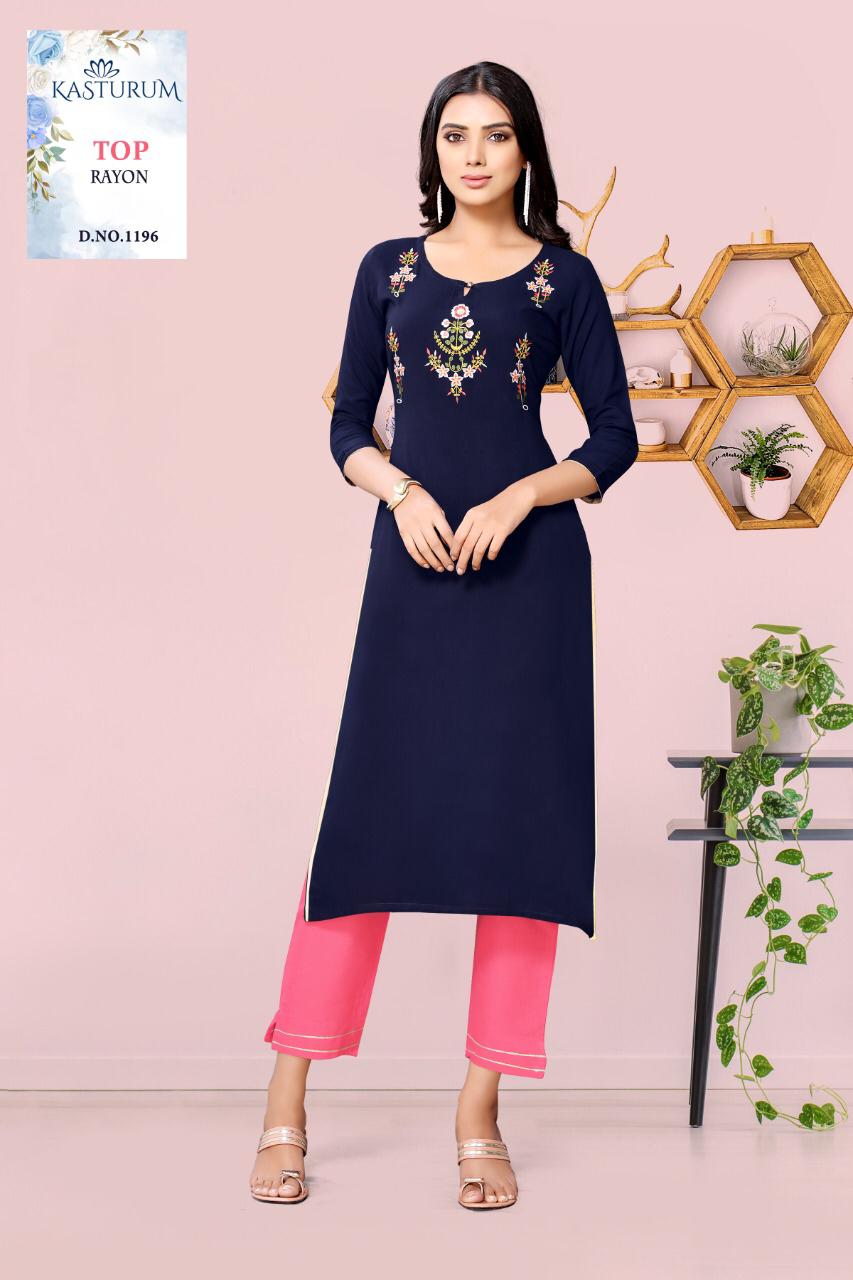 Sakhi 2 Rayon Latest Fancy Ethnic Wear Rayon Work Designer Kurtis Collection