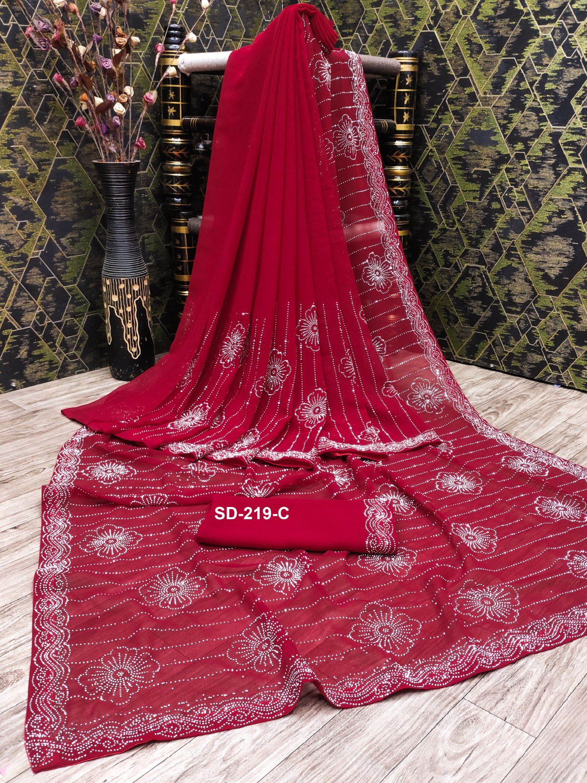SD 219 A To C By Suma Designer Georgette Blooming Saree Wholesalers In Delhi