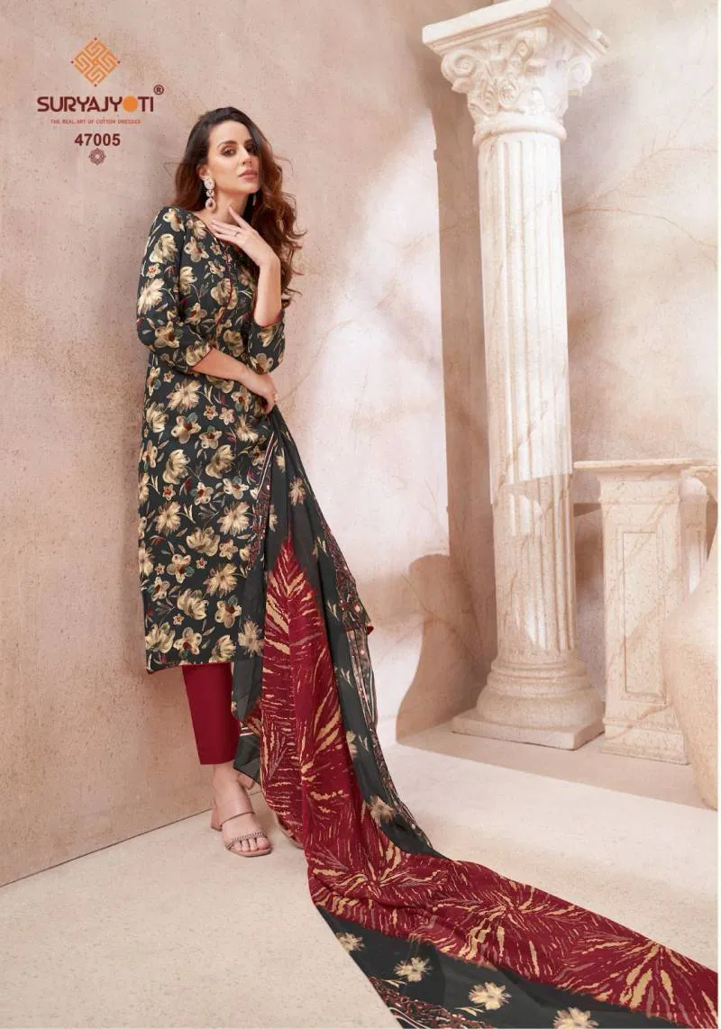 Naishaa Vol 47 By Suryajyoti Jam Satin Dress Material Wholesalers In Delhi