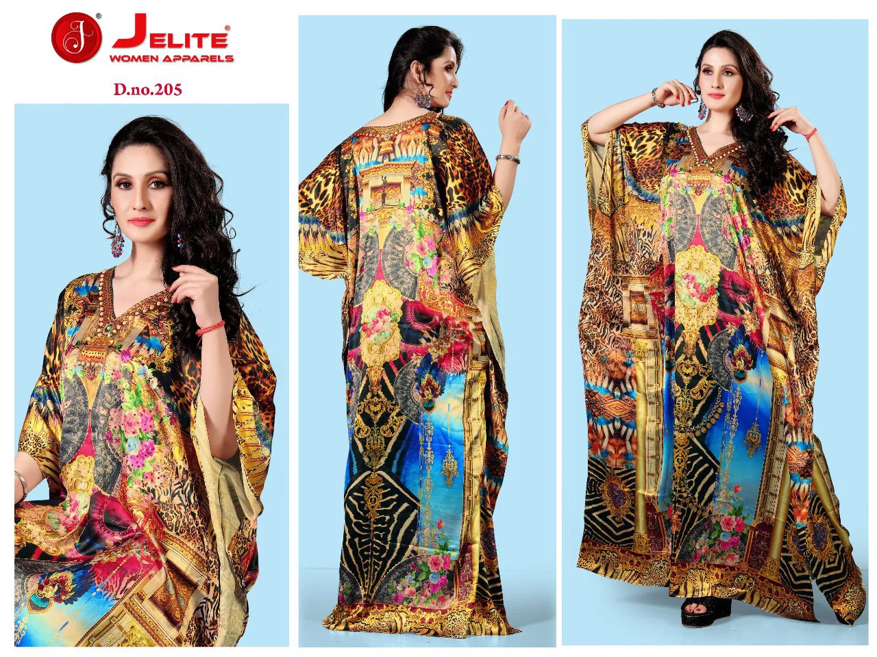 Jelite Unique Design Digital Printed Satin Kaftan Collection