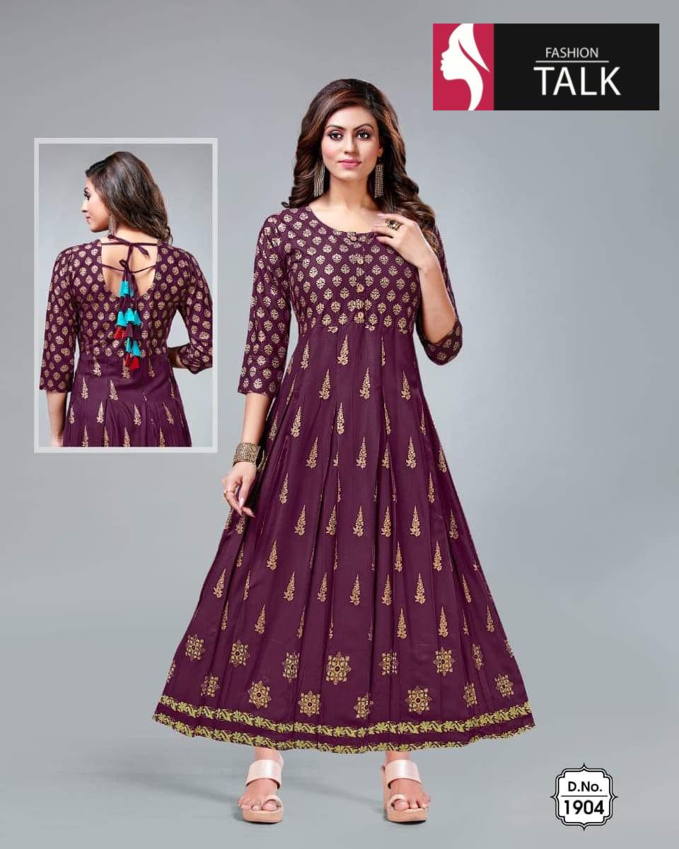 Ft Rayon Dori Patt Ethnic Wear Rayon Printed Latest Designer Kurtis Collection
