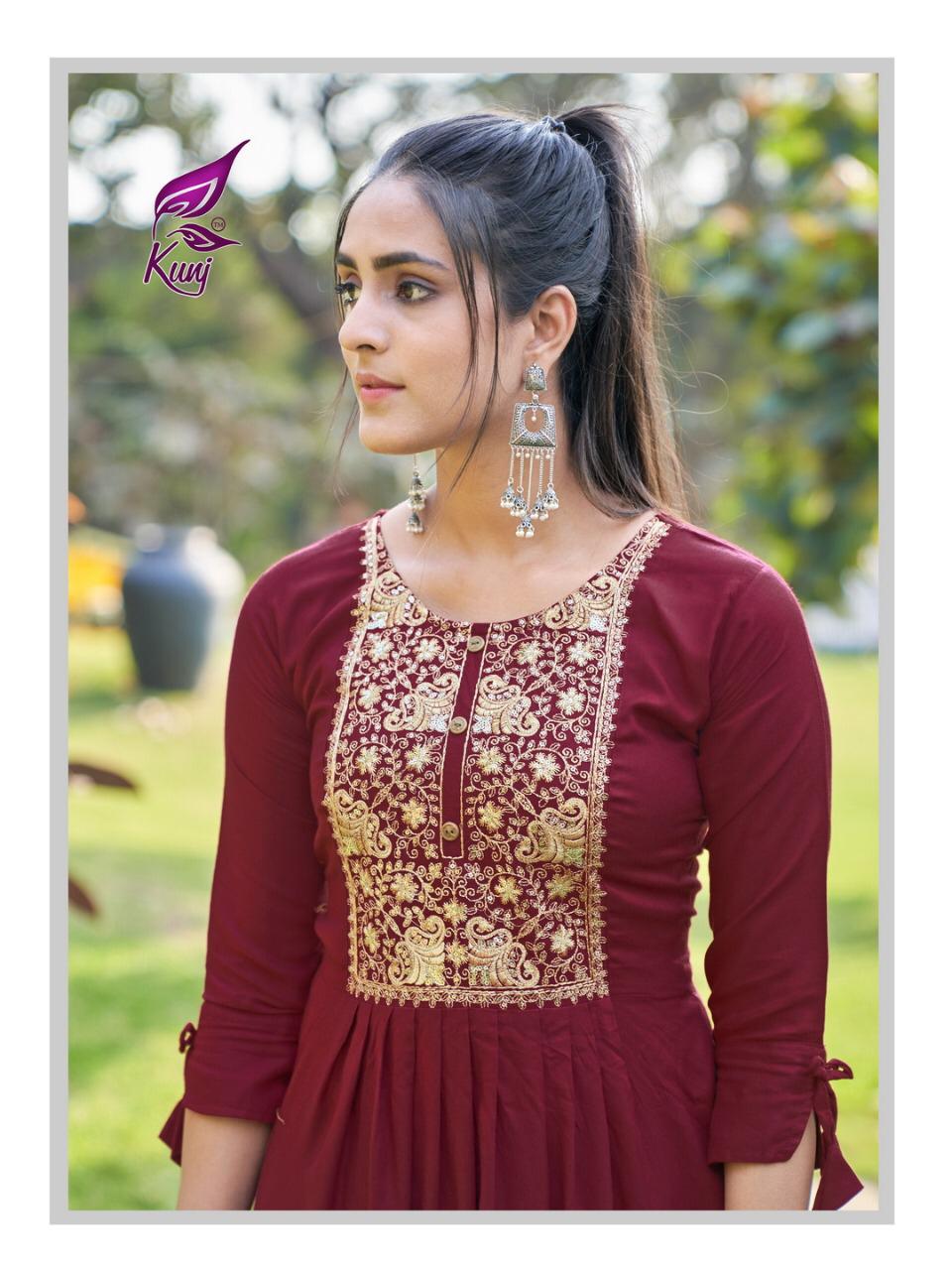 KAVYANSIKA PIXCEL VOL-1 Latest Fancy Designer Heavy Ethnic Wear Rayon Embroidered Kurtis Collection