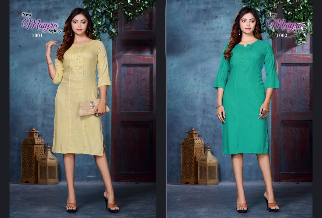 Beauty Queen New Maiyra Designer Ethnic Wear Rayon Kurti Collection