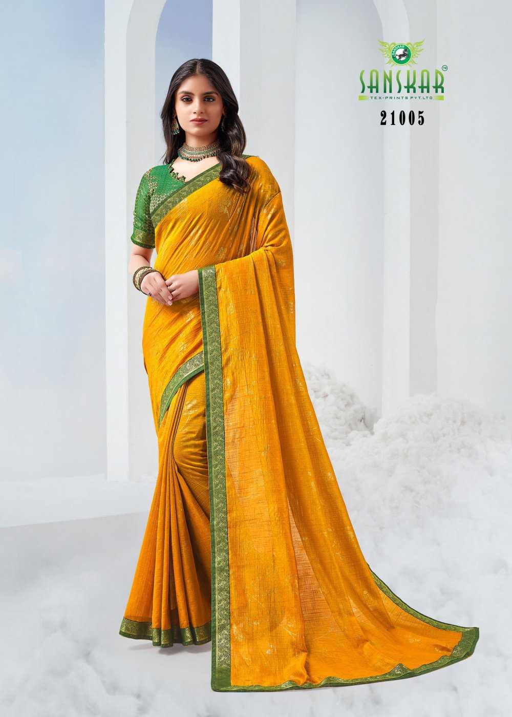 Moksha By Sanskar Fancy Printed Saree Wholesalers In Delhi