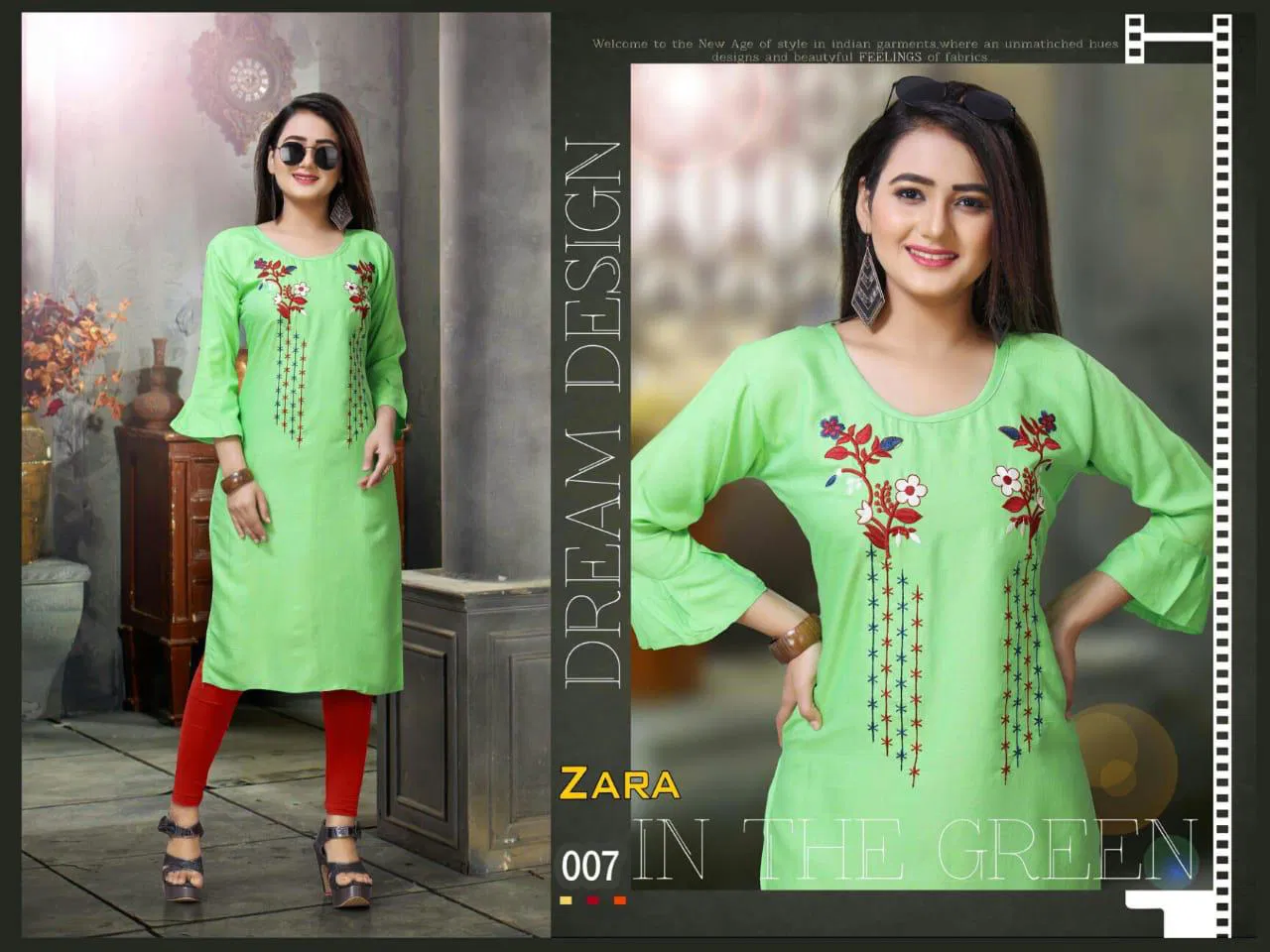 Agya Zara Vol 2 Latest Designer Rayon Party Wear Round Neck Three Fourth Sleeve Kurti Collection