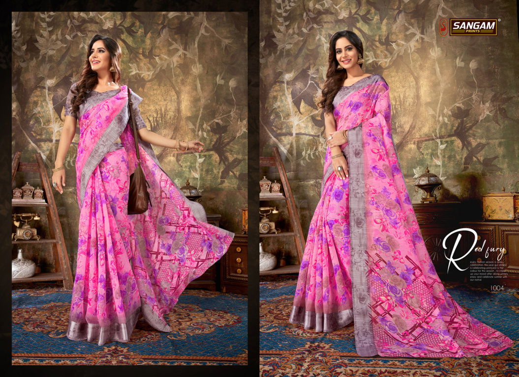Sangam Minaxi Cotton Latest Daily Wear Printed Pure Cotton Saree Collection
