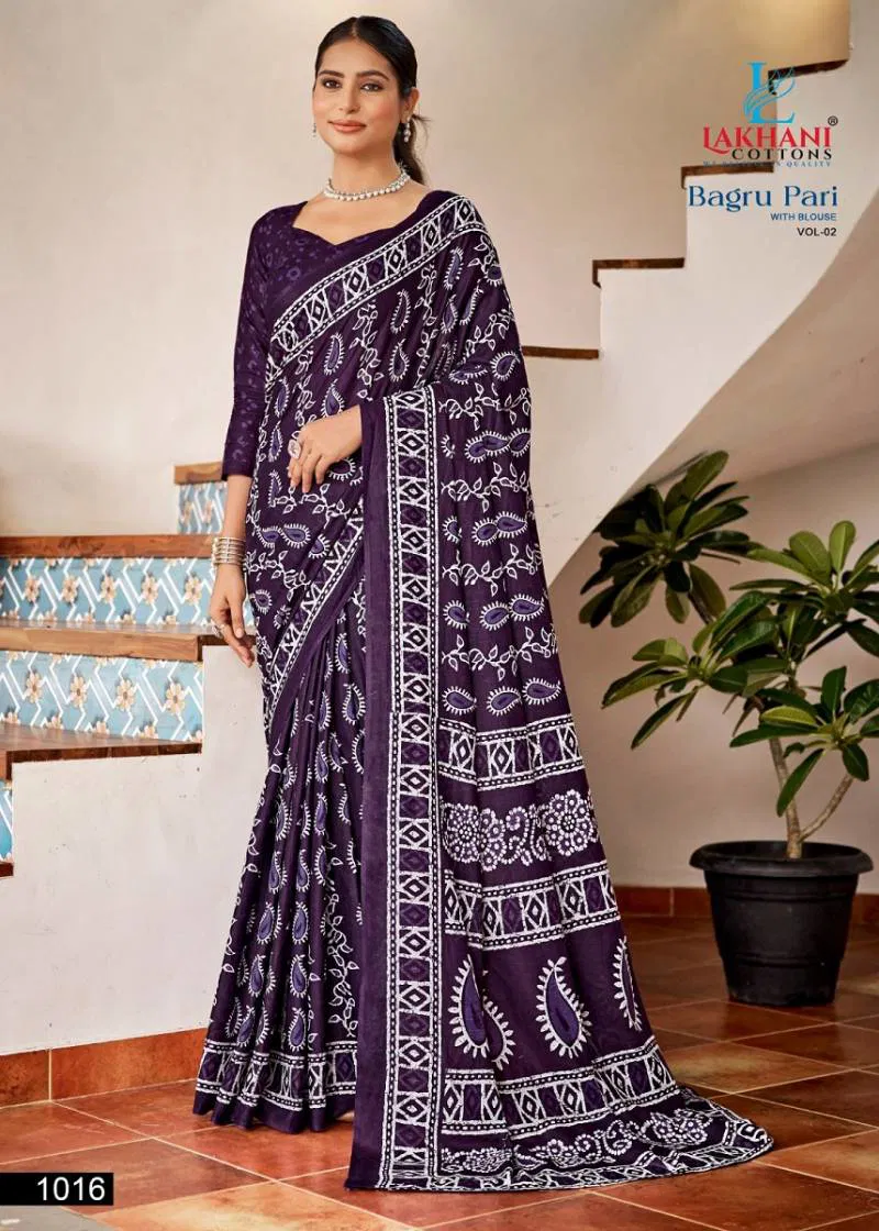 Bagru Pari Vol 2 By Lakhani Casual Wear Cotton Printed Saree Wholesale Clothing Suppliers In India