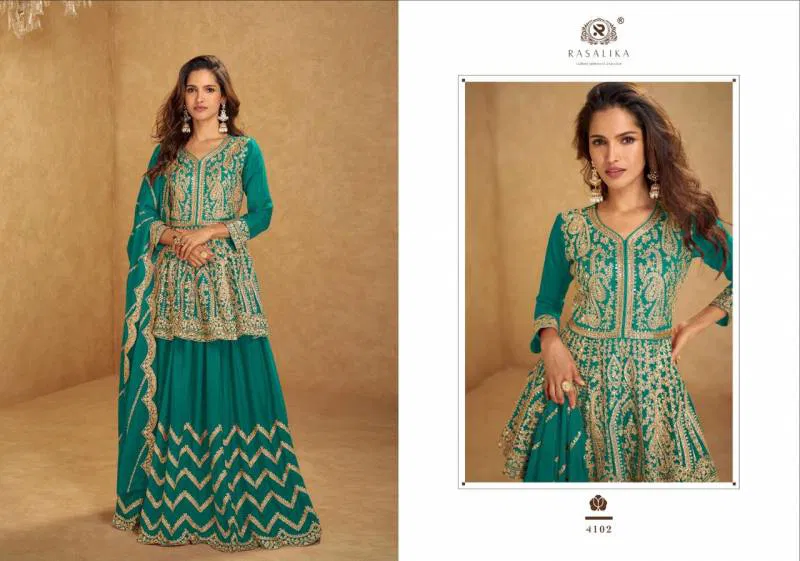 Nikhaar By Rasalika Chinon Silk Designer Lehenga Choli Wholesalers In Delhi