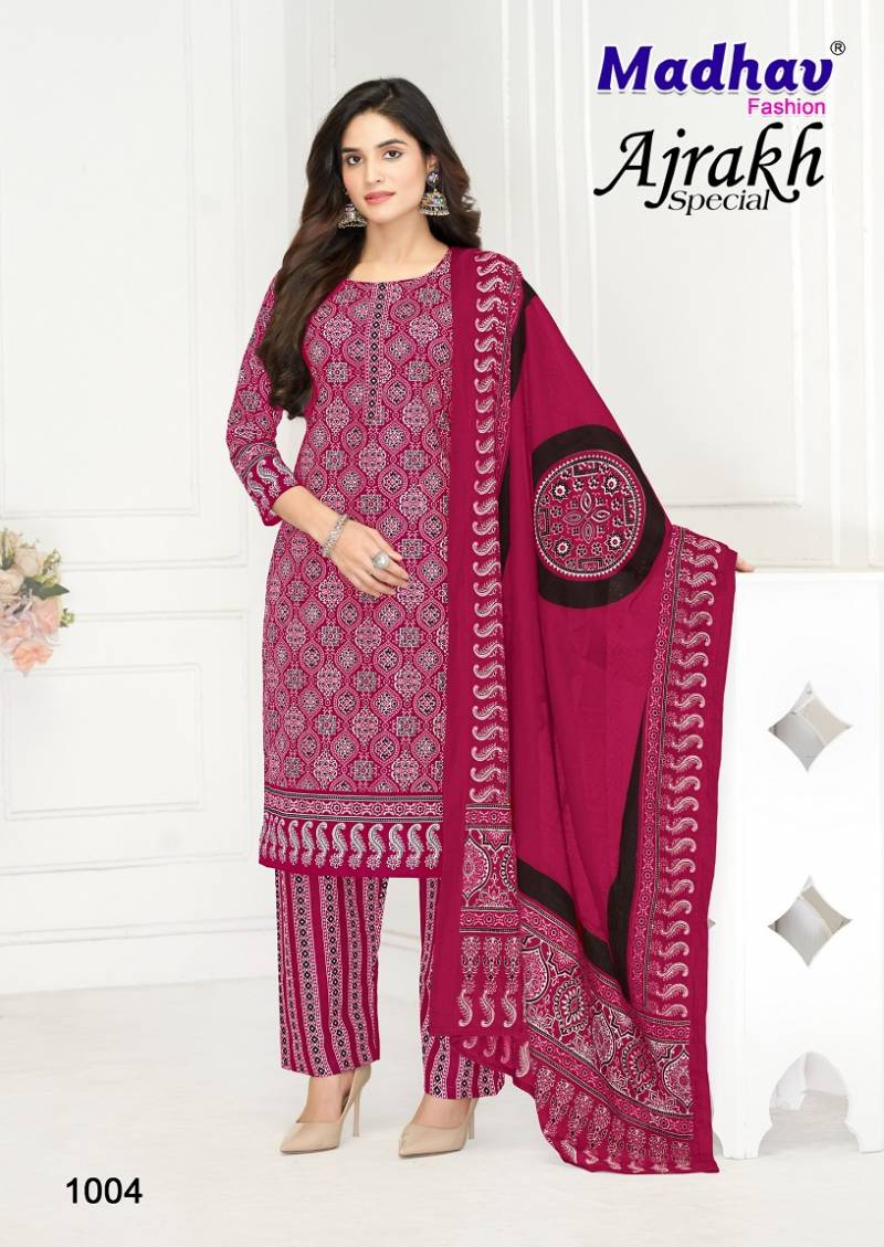 Ajrakh Special By Madhav Cotton Printed Surat Dress Material Wholesale Market