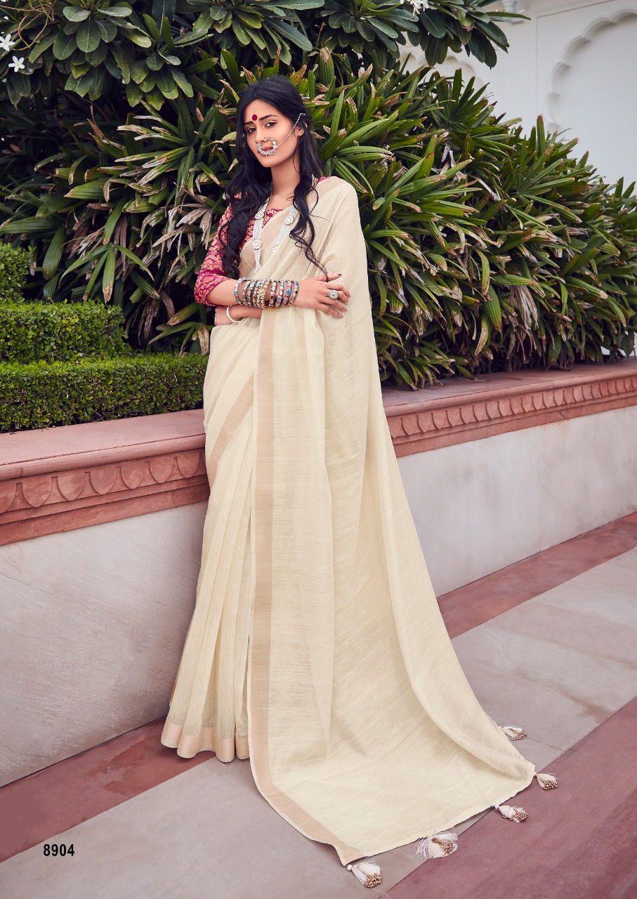 Lt Shaze Fancy Party Wear Linen Silk Latest Designer Saree Collection