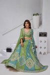 Green Colour Georgette Tissue Zari Work Lehenga With Blouse And Dupatta Wholesale Price In Surat Kf 2170

