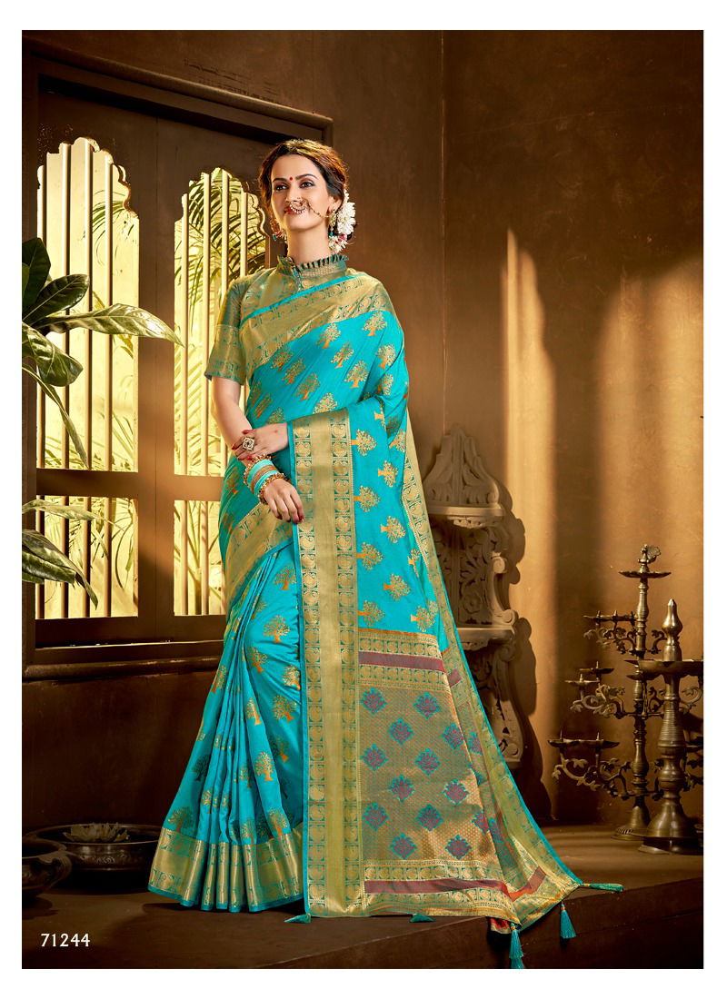 LIFESTYLE NIMAMTRAN Latest Fancy Heavy Festive Wear Designer Nyloned Silk Rich Pallu Buti Diamond Work Saree Collection 