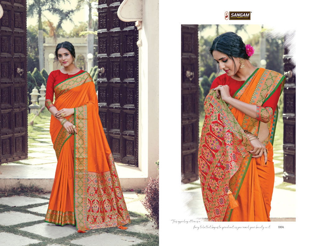Sangam Sea Latest Fancy Designer Heavy Festive Wear Pure Silk Saree Collection
