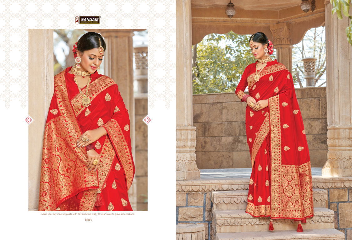 Sangam Red Rose 2 Latest Fancy Designer Wedding Wear Heavy Pure Silk Designer Saree Collection
