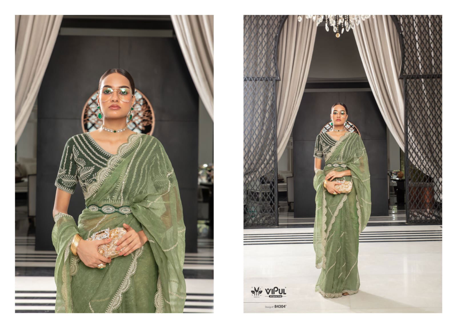 Lehar By Vipul Organza Designer Sarees Exporters In India