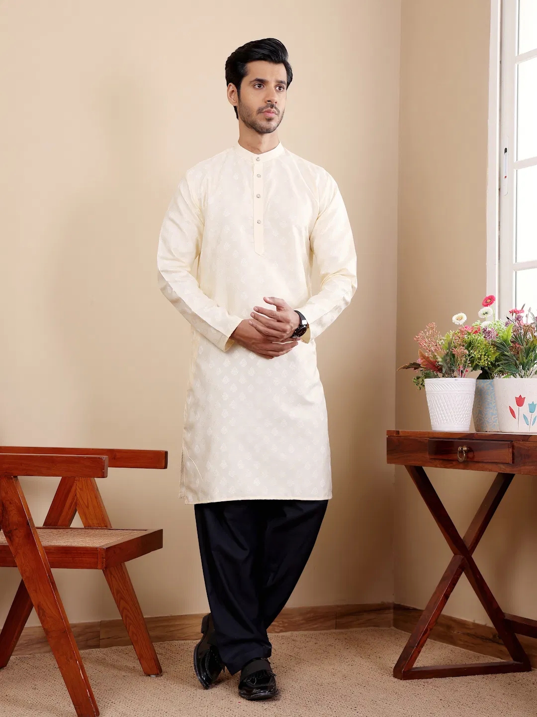 Rw Viscose Jacquard Kurta Pyjama Exporters In India