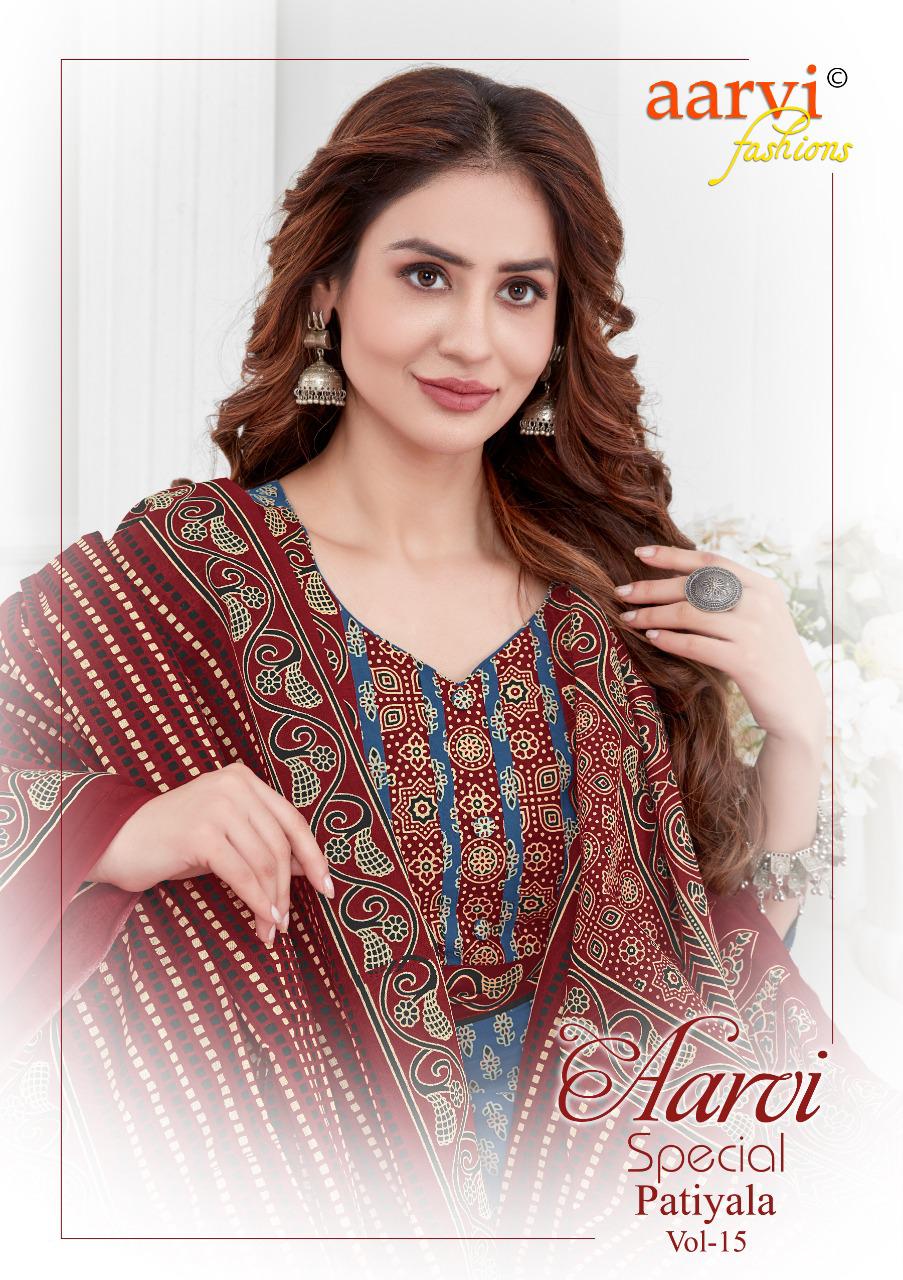 Aarvi Special Patiyala 15 Regular Wear Cotton Printed Designer Ready Made Collection
