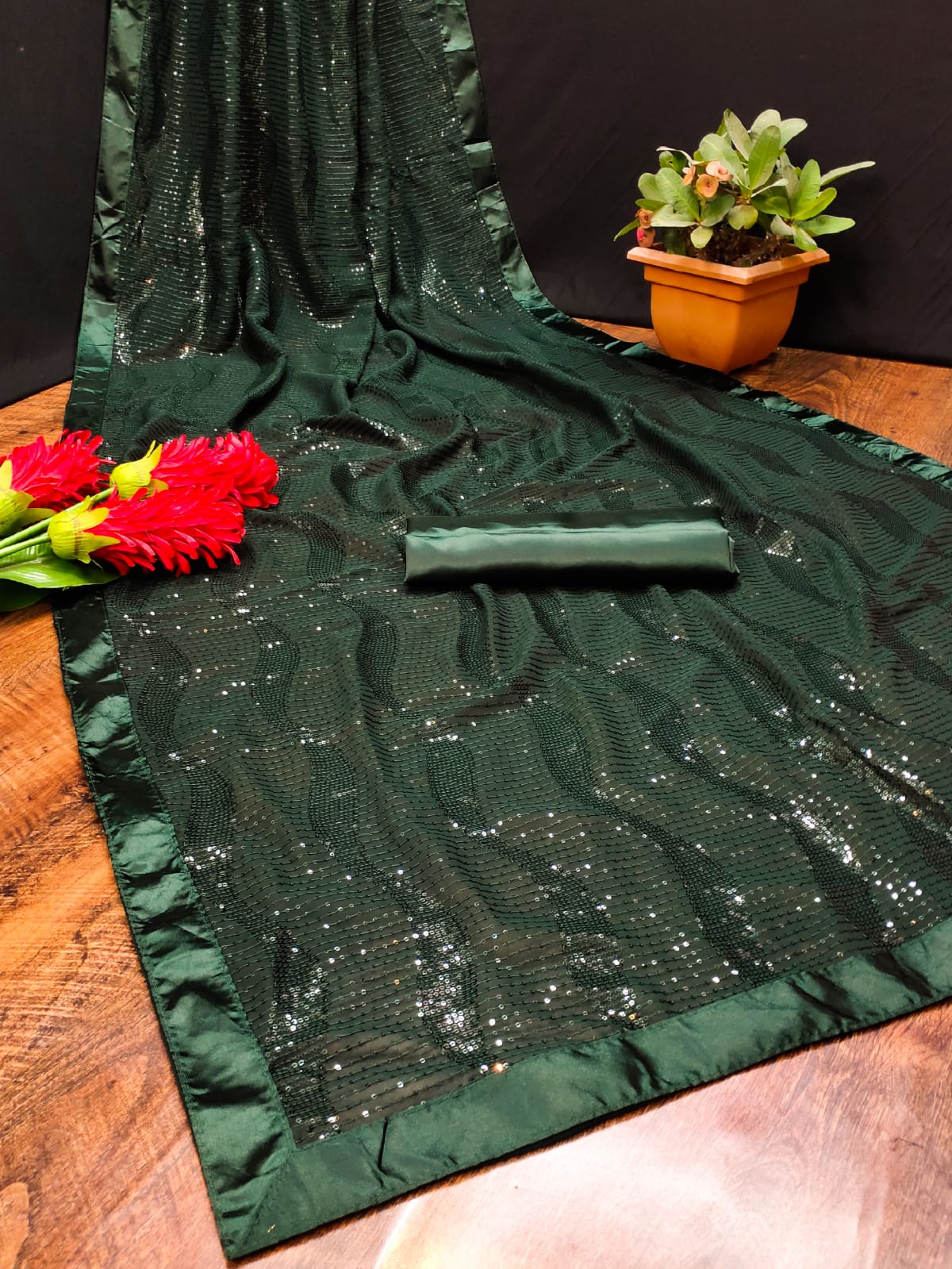 Rim Zim 1 Designer Sequence Soft Georgette Fancy Party Wear Sarees Collection
