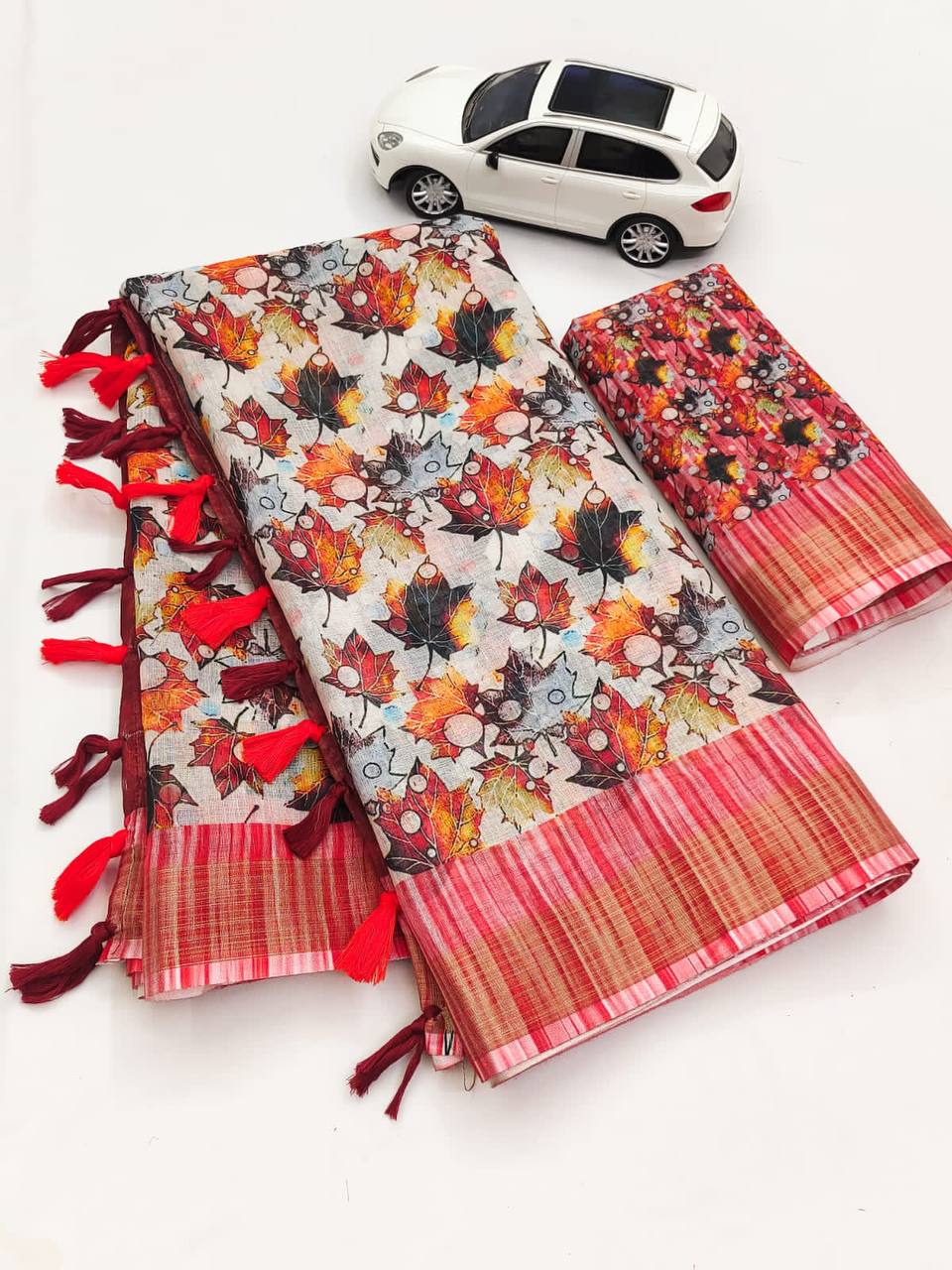 Mg313 Mangalya Linen Digital Print Non Catalog Saree