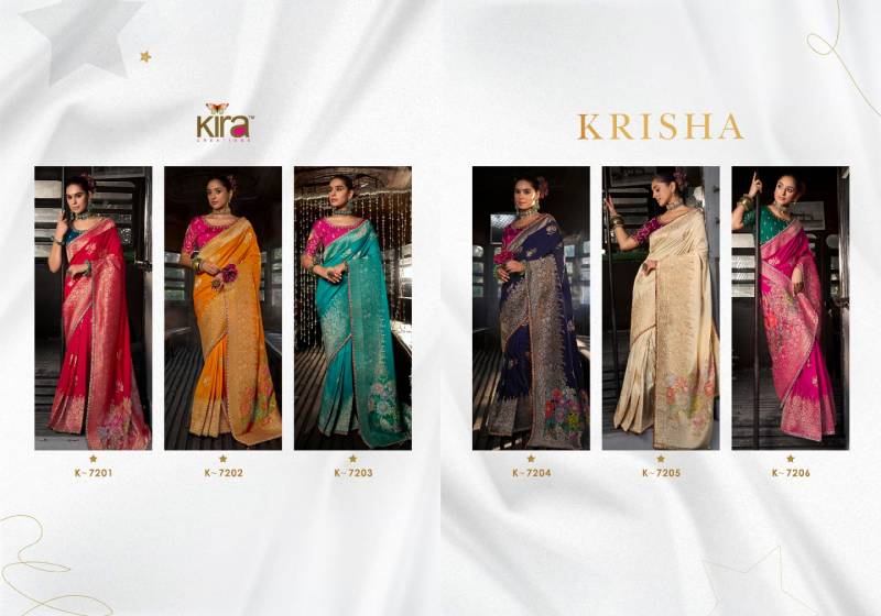Krisha By Kira Viscous Silk Designer Wear Saree Surat Wholesale Market