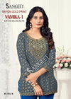 Vamika 1 By Sangeet Rayon Gold Print Embroidery Short Kurti Wholesalers In Surat
