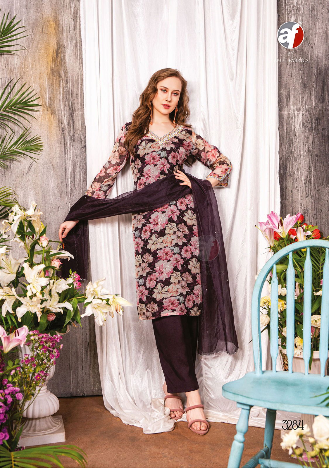 Nazar Vol 5 By Af Organza With Digital Print Kurti Bottom With Dupatta Catalog