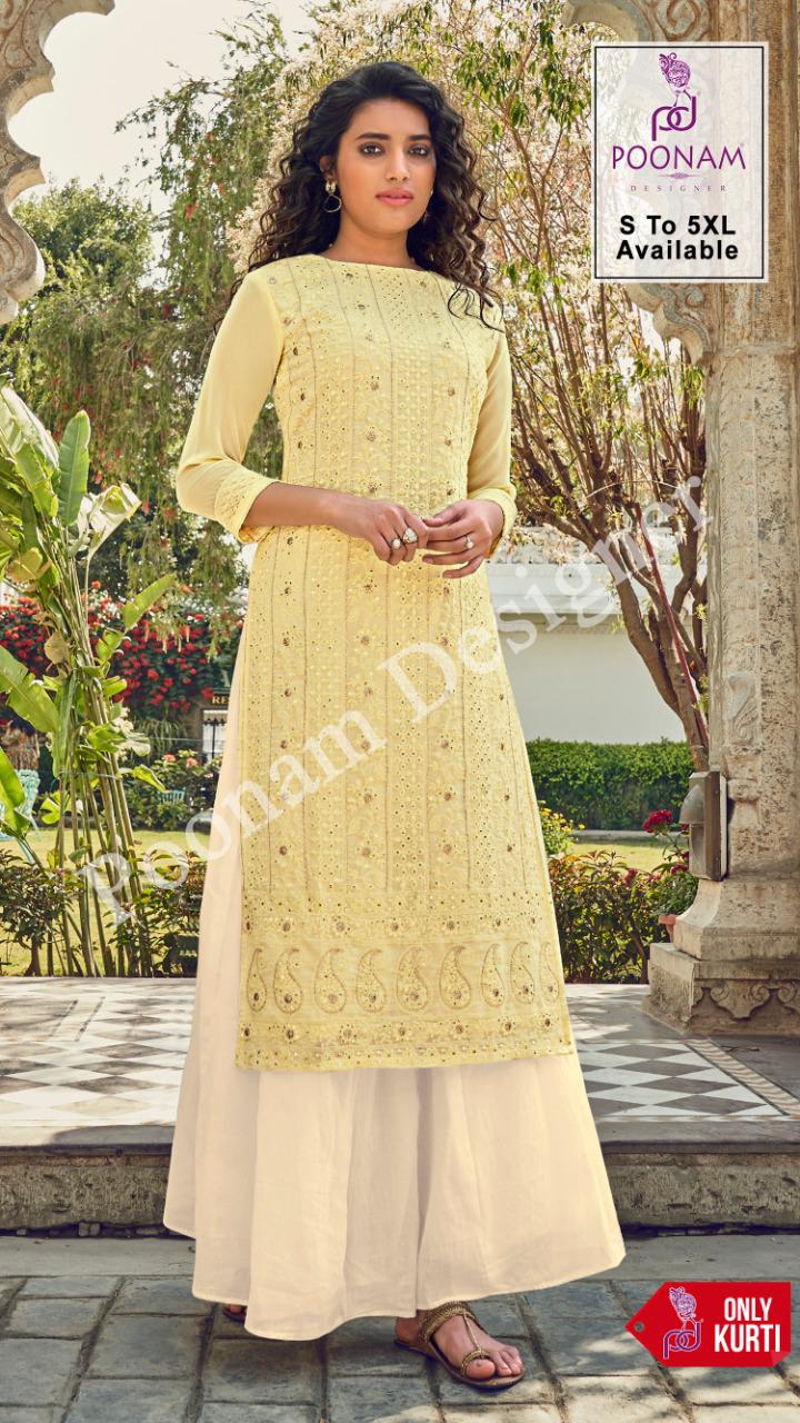 Poonam Lucknowi 101 To 106 Latest fancy Designer Festive Wear Georgette Designer Kurtis Collection

