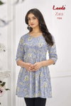 Zara Vol 7 By Laado Cotton Printed Surat Ladies Tunic Top Wholesale Market