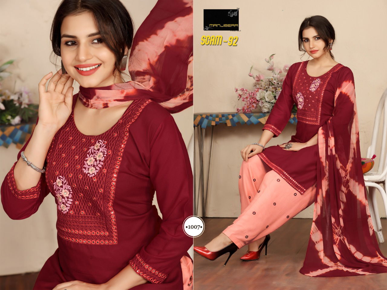 Scam 1992 Latest Fancy Designer Rayon Patiyala Ready Made Dress Collection
