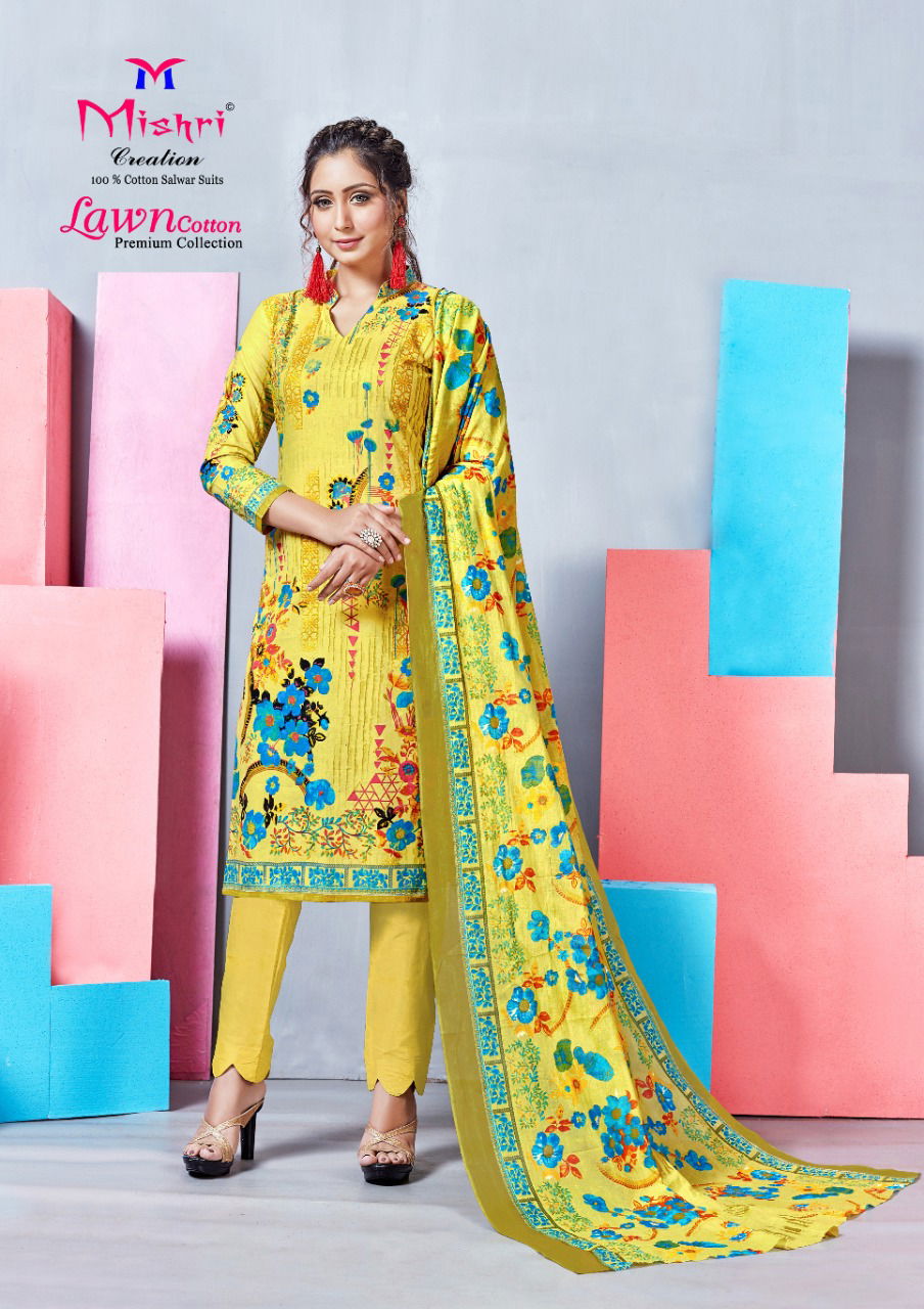 Mishri Lawn Cotton Latest Designer Casual Wear Pure Lawn Cotton Dress Material Collection 